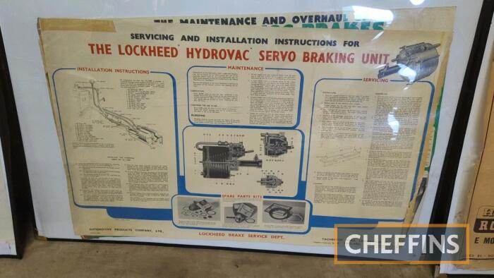 Original Lockheed disc brakes and servo system pictorial wall posters (2)