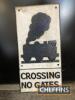 Crossing No Gates, a reproduction cast iron railway sign, 23x11.5ins