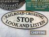 Darnall, Southern Railway and Railroad Crossing, 3 reproduction cast iron signs - 4