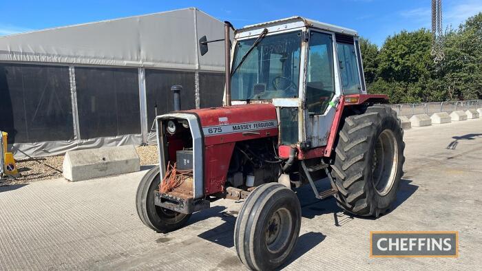 Massey Ferguson 675 Turbo Tractor Reg. No. C257 KHG Ser. No. 276011