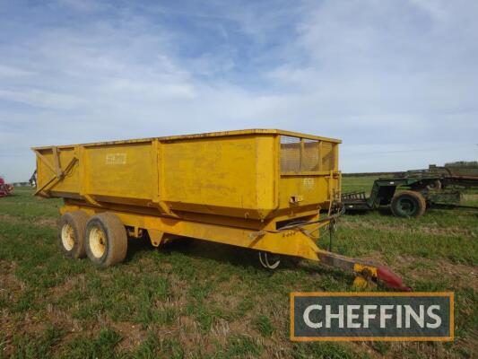 ECE 14tonne tandem axle steel monocoque trailer with sprung axles and hydraulic tailgate on 385/65R22.5 wheels and tyres Serial No. 00081