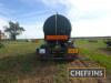 1985 Overland TPT 32E tandem axle bulk liquid fertiliser tanker trailer, fitted with 5th wheel Serial No. 6102 - 7