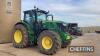 2018 JOHN DEERE 6195R AutoPowr Premium Edition 4wd 50kph TRACTOR Fitted with front linkage and PTO, front and cab suspension on Michelin Mach Xbib 650/85R38 rear and 600/70R28 front wheels and tyres Reg. No. AU68 YOW Serial No. IL06195RLJR914528 Hours: 3,