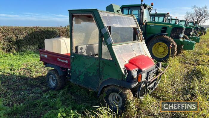 2005 KAWASAKI Mule 4wd UTV Fitted with headland sprayer module Reg. No. AY05 GYJ Serial No. JK1AF620EEB601165 Hours: 1,540 FDR: 06/06/2005