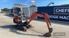 Kubota 1.5ton Mini Digger aux piped, red key available Hours: approx 3829 Ser. No. 78634 - 4