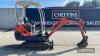 Kubota 1.5ton Mini Digger aux piped, red key available Hours: approx 3829 Ser. No. 78634 - 6