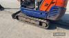 Kubota 1.5ton Mini Digger aux piped, red key available Hours: approx 3829 Ser. No. 78634 - 11