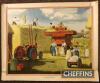 'Threshing in England' 1940s/50s educational school print 105 by Alex F Packham depicting Marshall tractor