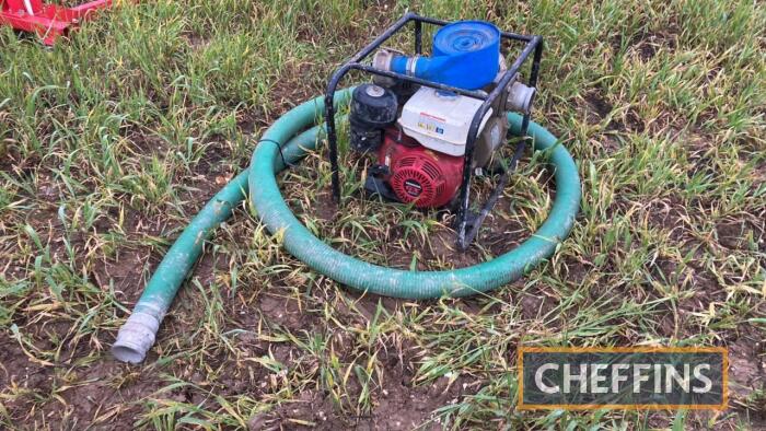 Honda trash pump, together with hoses Included by kind permission