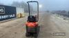 2015 Kubota K008 Mini Digger Hours: approx 2200 Ser. No. 26144 - 9