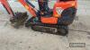 2015 Kubota K008 Mini Digger Hours: approx 2200 Ser. No. 26144 - 12