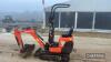 2015 Kubota K008 Mini Digger Hours: approx 2200 Ser. No. 26144 - 13