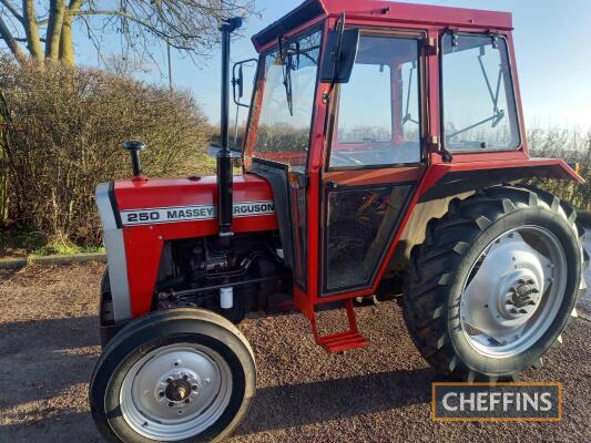 Massey Ferguson 250 Tractor c/w sankey cab, power steering, PUH Reg. No. B381 DFE