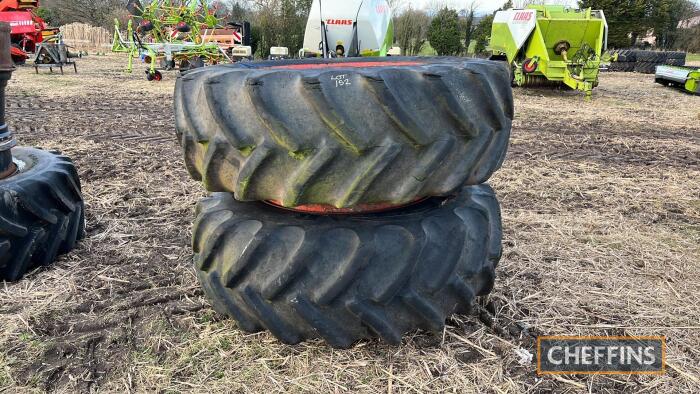 2no. 620/70R42 Goodyear DT820 radial dual wheels and tyres