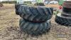 2no. 620/70R42 Goodyear DT820 radial dual wheels and tyres - 2