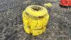 2no. 1,200kg John Deere wheel weights and 2no. mounting plates - 2