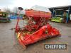 Accord Pneumatic DA drill with bout markers, tramlining kit and following harrows mounted to 2010 Pottinger Lion 301 power harrow with crumbler roller, 3m c/w pto, control box and manual Drill Serial No. 024604 Power Harrow Serial No. VBP00087310106223