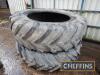 2no. Michelin AgriBib 520/85R42 rear tyres, John Deere 30 series