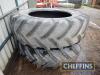 2no. Michelin AgriBib 520/85R42 rear tyres, John Deere 30 series - 2