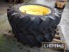 2no. BKT AgriMax RT855 460/85R38 rear wheel and tyres, unused tyres. John Deere 20/30 centres - 2