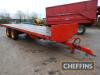 Tandem axle 27ft flat bed trailer on 385/65R22.5 wheels and tyres