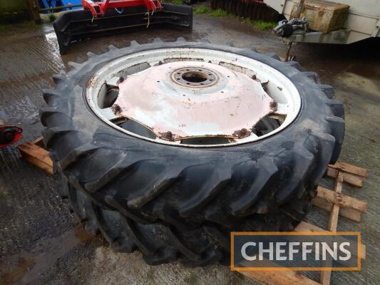 2no. 12.4R46 Taurus rear wheels and tyres, to fit John Deere 10 series