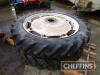 2no. 12.4R46 Taurus rear wheels and tyres, to fit John Deere 10 series