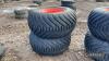 4no. 600/55-26.5 Floatation Wheels & Alliance Tyres 8 Stud Rims to fit Sam sprayer - 4