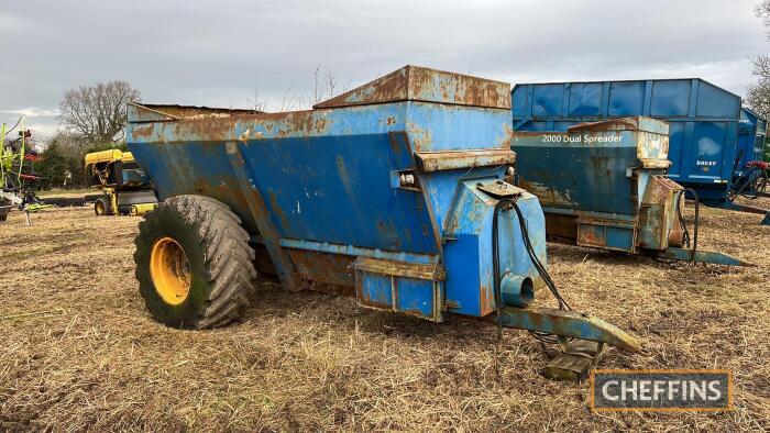 West 2000 Dual Spreader trailed single axle muck spreader (for spares or repair)