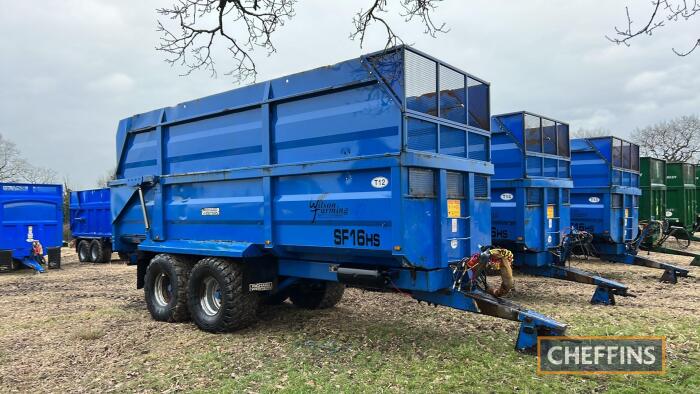 2011 Richard Western SF16HS 16tonne tandem axle steel monocoque trailer with silage sides, air and hydraulic brakes, hydraulic tailgate, sprung drawbar and axles and rear drawbar on 560/60R22.5 wheels and tyres Serial No. 15425