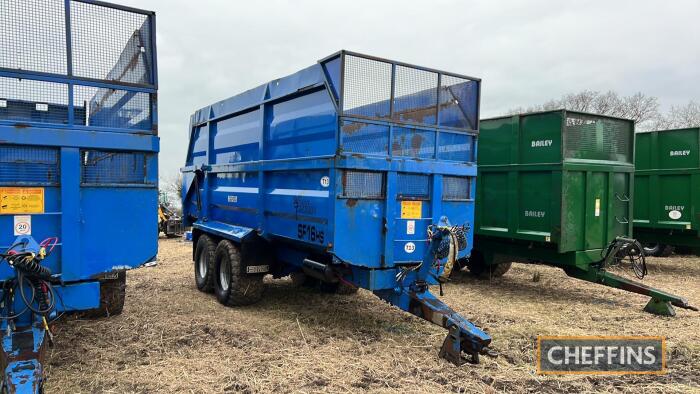 2011 Richard Western SF16HS 16tonne tandem axle steel monocoque trailer with silage sides, air and hydraulic brakes, hydraulic tailgate, sprung drawbar and axles and rear drawbar on 560/60R22.5 wheels and tyres Serial No. 15427