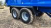 2020 Bailey 18tonne tandem axle steel monocoque trailer with silage sides, rear steer axle, sprung drawbar and axles, rollover sheet, air and hydraulic brakes, hydraulic tailgate, rear push bar and drawbar on 600/55R26.5 wheels and tyres Serial No. 20362 - 22