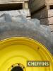 John Deere row crop wheels, Michelin agribib 480/80 R42 rears. NB Removed from JD 6930 Location near Taunton. - 4