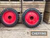 Fendt row crop wheels, Michelin 320/85 R38 fronts, 320/95 R54 rears. NB Fendt red rear centres available. Location near Taunton. - 3