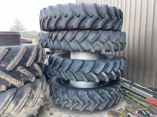 Grimme front and rear pair of 380/90 R46 dual wheels, inc spacers/cenrtres to suit 90cm rows. Will suit Varitron 270. Location near Downham Market