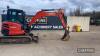 2018 Kubota U48 Excavator c/w red key, quick hitch, 3no. buckets Hours: approx 2370 Ser. No. 56100 - 14