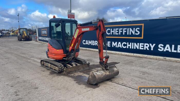 2016 Kubota U20-3 Mini Digger c/w full cab, rubber tracks Ser. No. 22533