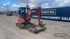 2016 Kubota U20-3 Mini Digger c/w full cab, rubber tracks Ser. No. 22533