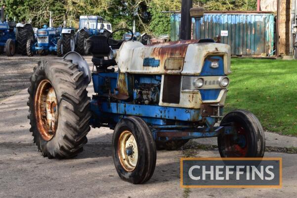 1964 FORD 6000 6cylinder diesel TRACTOR Fitted with Select-O-Speed, swinging drawbar on 16.9R34 rear and 7.50-18 front wheels and tyres. The vendor reports that the engine runs but there is an issue with the Select-O-Speed. Purchased in 2017 with a seize