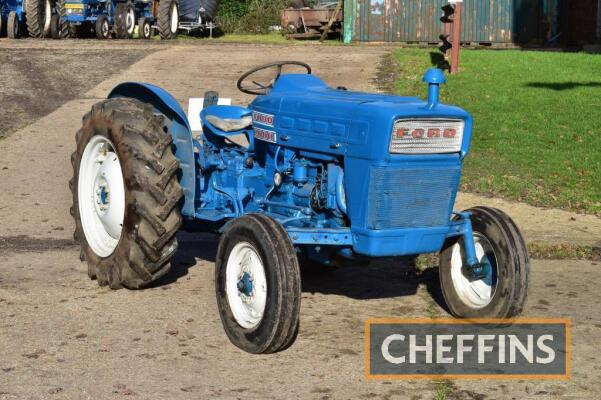 1967 FORD 2000 Pre-Force 3cylinder diesel TRACTOR Fitted with underslung exhaust, rear linkage and drawbar on 12.4/11-28 rear and 6.00-16 front wheels and tyres. Purchased in November 2016. V5C shows 3 former keepers, the last having owned the tractor fo