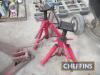 2no. 12ton screw jack stands t/w axle stand