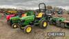 John Deere 2520 HST 4wd Diesel Compact Tractor on turf tyres, power steering Hours: approx 270 Ser. No. LV2520E386252