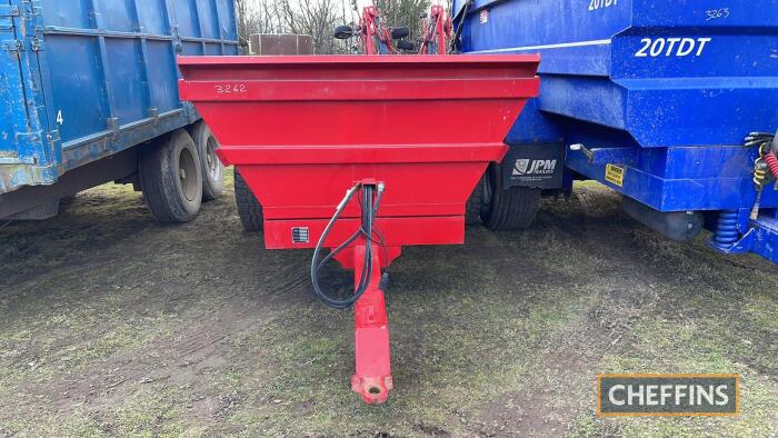 Dump Trailer c/w single axle, super single tyres, hydraulic trailer brakes