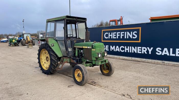 John Deere 2130 Tractor c/w OPU cab Ser. No. 192208