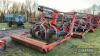 2016 Mastek Slurry Mate 5 leg Cultivator c/w slurry injectors, front spring loaded discs, hydraulic autoreset subsoiler tines and hydraulic adjustable rear flat press roller. Hydraulic slurry macerator distribution head and pipe guide bracket. Ser. No. - 14