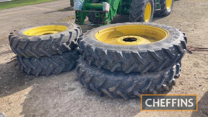 Setof 4no. pr 380/90R50 rear and 380/85R34 front wheels and tyres