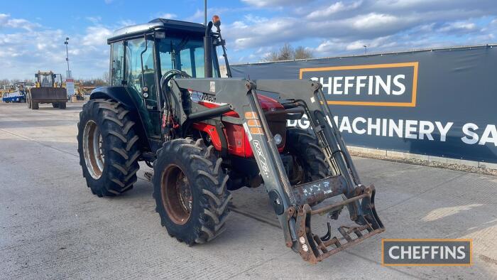 2005 Massey Ferguson 4455 4wd Tractor c/w 16.9 R34 & 13.6 R24 wheels, air con, fitted with a MXU 75U loader Hours: approx 3200 Reg. No. WU05 AOB Ser. No. R14302 UNRESERVED LOT