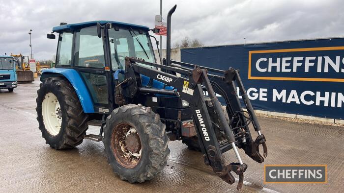 New Holland 7635 4wd Tractor c/w Bomford C3618P power loader Reg. No. P225 NRH Ser. No. 001089554 ENGINE FAULT