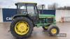 John Deere 2650 2wd Tractor c/w MC1 cab, 8 speed floor change, 16.9 R34 & 10.00x16, registration documents in office Reg. No. D670 NYD Ser. No. LO2650G608548 - 24