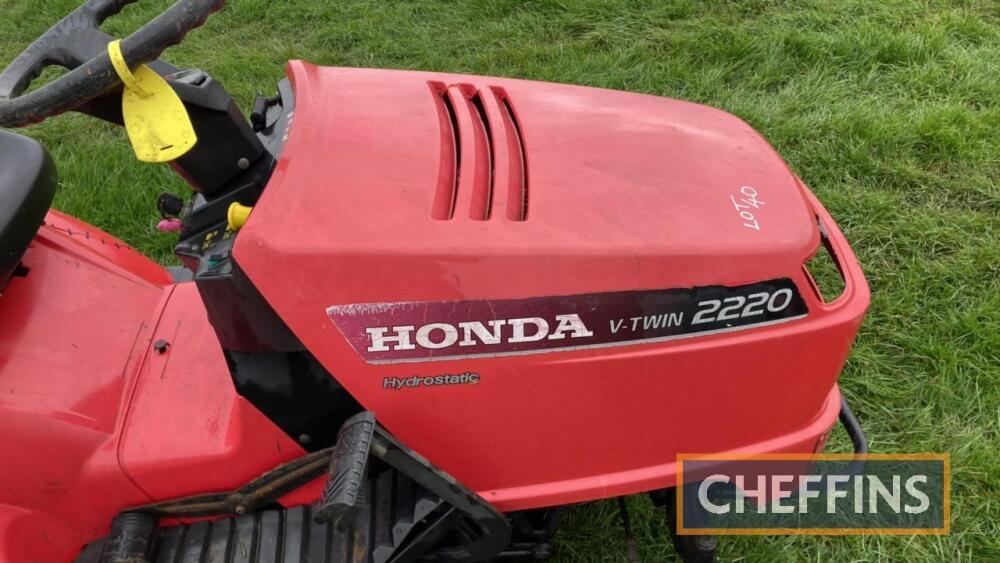 Honda 2220 ride on mower On instructions from Ripon Farm Services